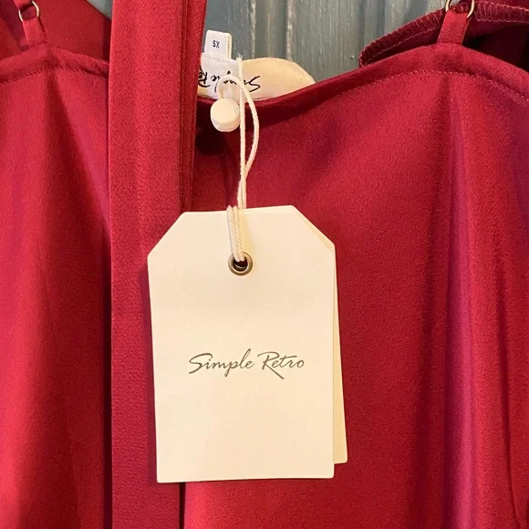 Simple Retro Draped Satin Cami Dress - Picture 7 of 7